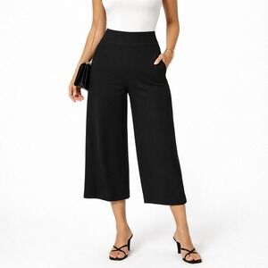 Express High Rise Culottes Pants Black Wide Leg Stretch Women's Size 2 High Rise